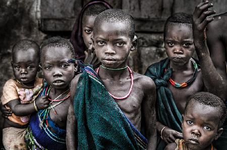 Surma tribe children-I - Ethiopia