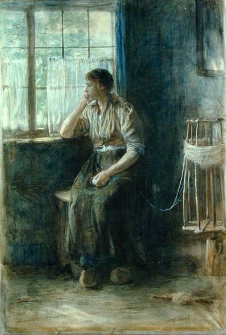 Woman at the Window (w/c on cardboard) à Jozef Israels