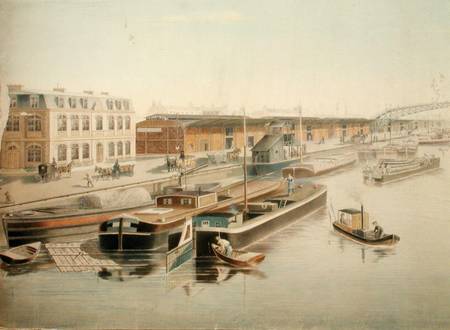 The Canal Saint-Martin, detail of the barges à Jozefowicz