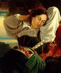 sommeil jeune femme. à József Borsos