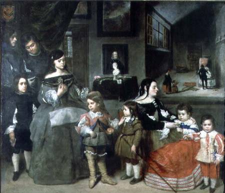 The Artist's Family, on the left the four children from the artist's first marriage to the daughter à Juan Bautista Martinez del Mazo