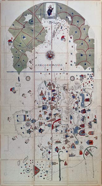 Map of the Old and New Worlds, c.1500 à Juan de la Cosa