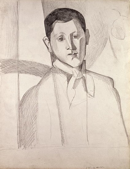 Portrait after Cezanne (crayon on paper) à Juan Gris