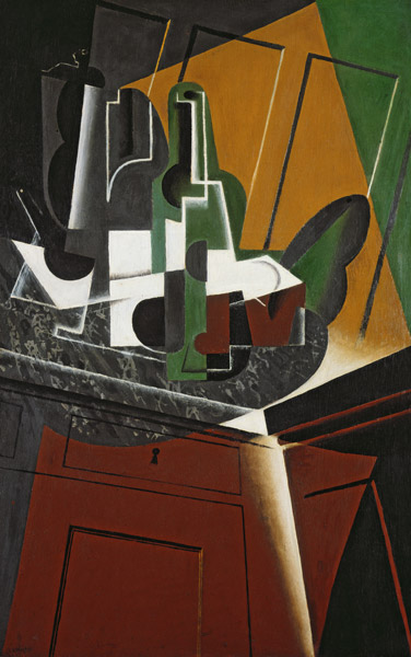 The Sideboard, 1917 (oil on plywood) à Juan Gris