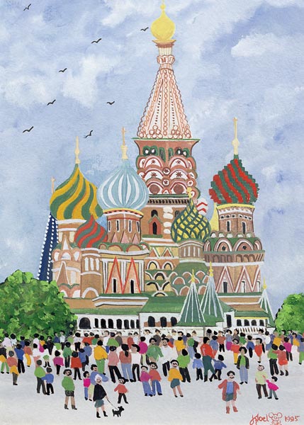 St. Basil''s Cathedral, Red Square, 1995 (w/c)  à Judy  Joel