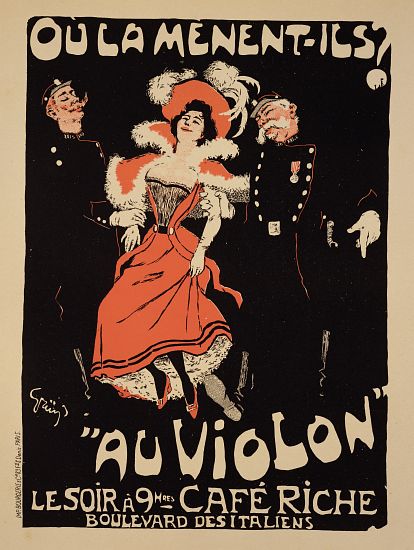 Reproduction of a poster advertising the 'Cafe Riche', Boulevard des Italiens à Jules Alexandre Grun