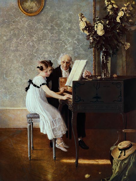 Die erste Klavierstunde à Jules Alexis Muenier