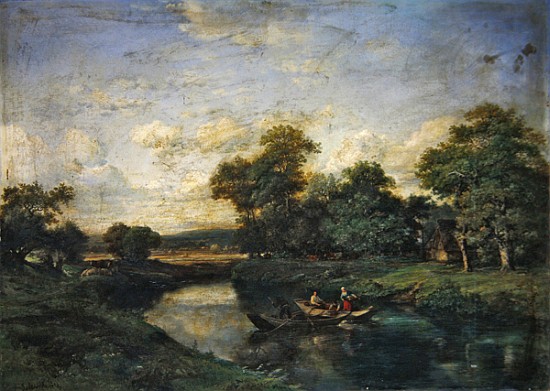Landscape at the edge of a river à Jules Andre