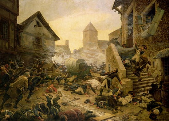 Combat at Cholet, or The Suicide of General Moulin in 1794 à Jules Benoit-Levy