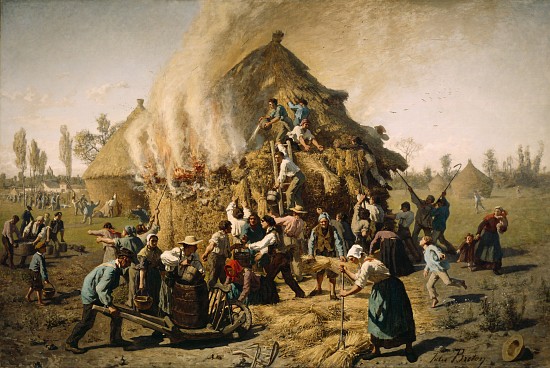 Fire in a Haystack à Jules Breton