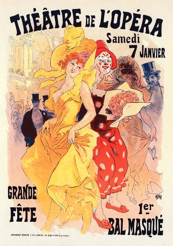 Théatre de l'opéra. Bal masqué (Poster) à Jules Chéret