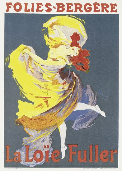 Poster advertising a dance performance by Loie Fuller at the Folies-Bergere à Jules Chéret
