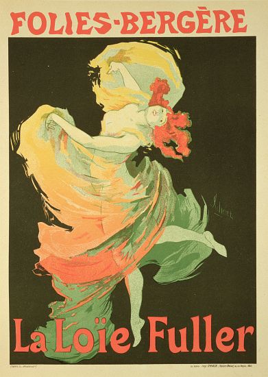 Reproduction of a Poster Advertising 'Loie Fuller' at the Folies-Bergere à Jules Chéret