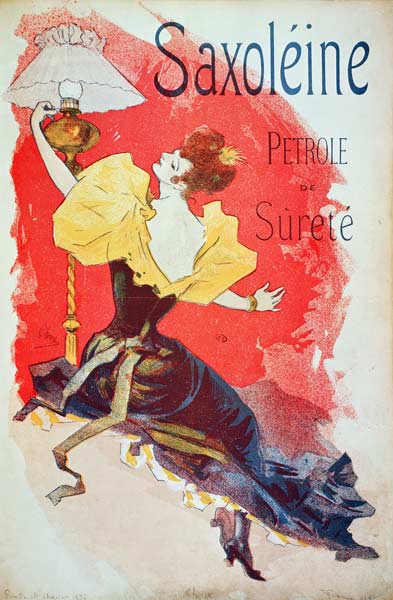 Poster advertising 'Saxoleine', safety lamp oil à Jules Chéret