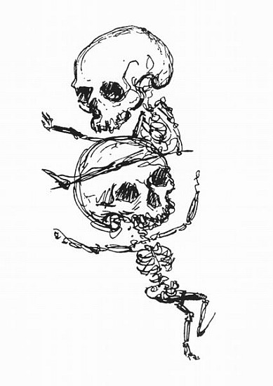 Skeletons, illustration from ''Complainte de l''Oubli et des Morts'' à Jules Laforgue