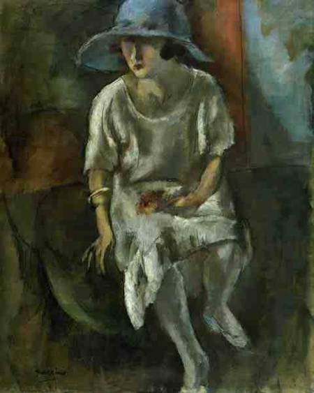 Woman in a Hat à Jules Pascin