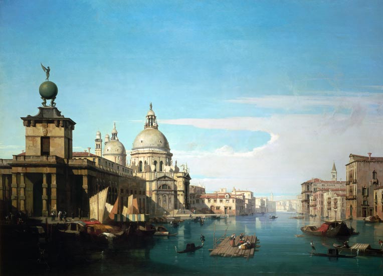 Entrance to the Grand Canal, Venice, with the Church of Santa Maria della Salute à Jules Romain Youant