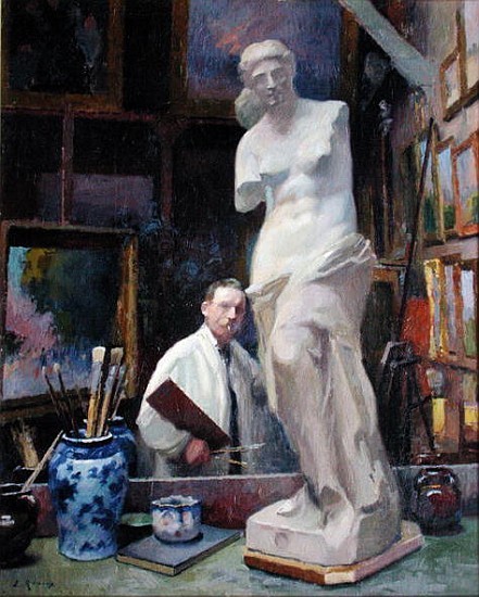 Ernest Renoux in his Studio, 50, rue Saint-Didier à Jules Ernest Renoux