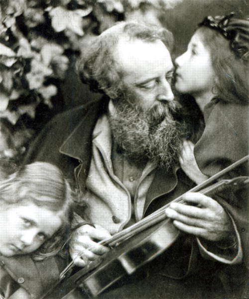 The Whisper of the Rose, a portrait of George Frederick Watts (1817-1904) (b/w photo)  à Julia Margaret Cameron