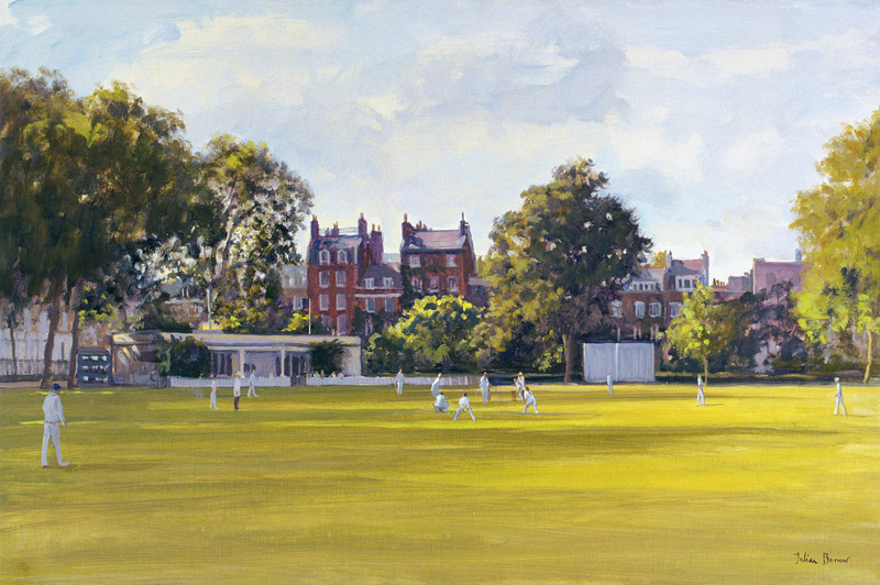 Cricket at Burton Court (oil on canvas)  à Julian  Barrow