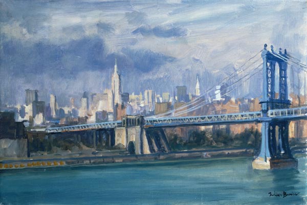 Manhattan Bridge, New York, 1996 (oil on canvas)  à Julian  Barrow