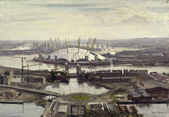 The Millennium Dome from Canary Wharf (oil on canvas)  à Julian  Barrow