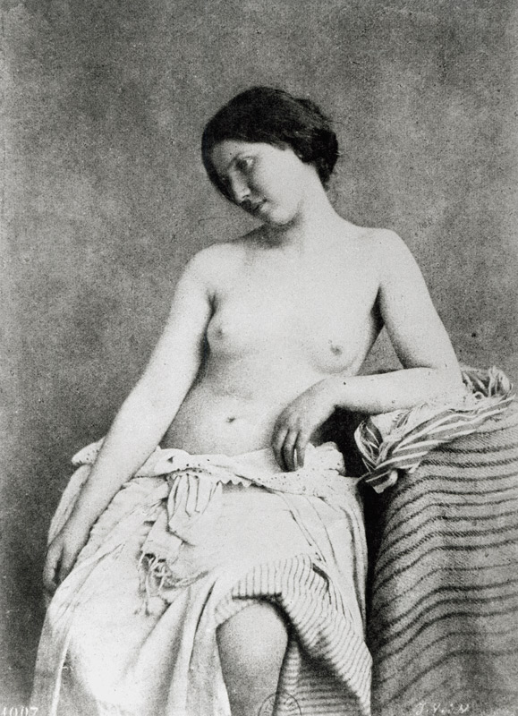 Nude Female Model, c.1850 (b/w photo)  à Julien Vallou de Villeneuve