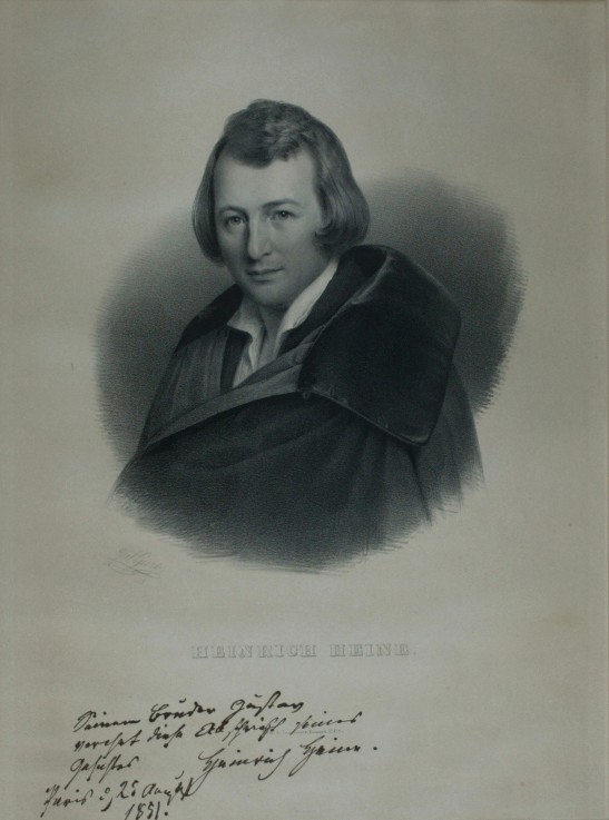 Portrait of the poet Heinrich Heine (1797-1856) à Julius Giere