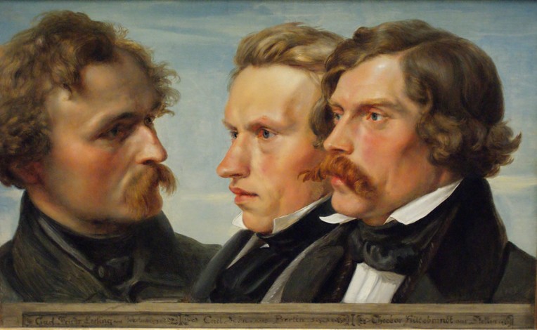 Young Düsseldorf. Group portrait of the painters Karl Friedrich Lessing, Carl Ferdinand Sohn and The à Julius Hübner