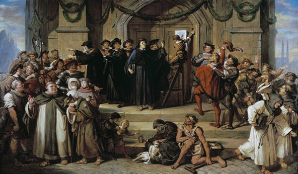 l'affichage des 95 thèses par Martin Luther à Julius Hübner