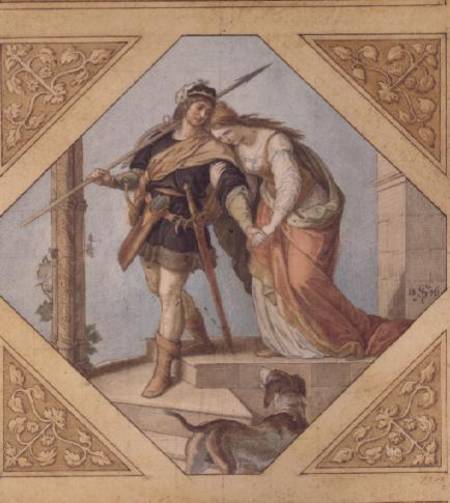 Siegfried and Brunhilde illustration from 'The Niebelungen' by Richard Wagner (1813-83) à Julius Schnorr von Carolsfeld