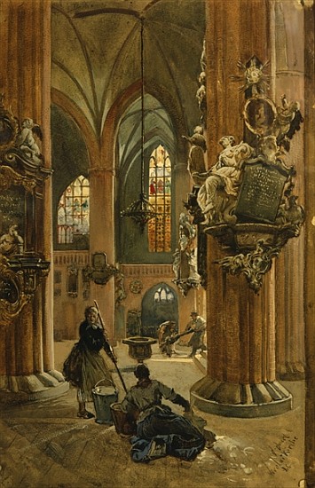 Interior of the Church of St. Nicholas, Berlin à Julius le Jeune Jacob