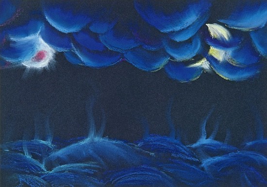 Creation Sun and Moon (pastel on paper)  à Jung Sook  Nam