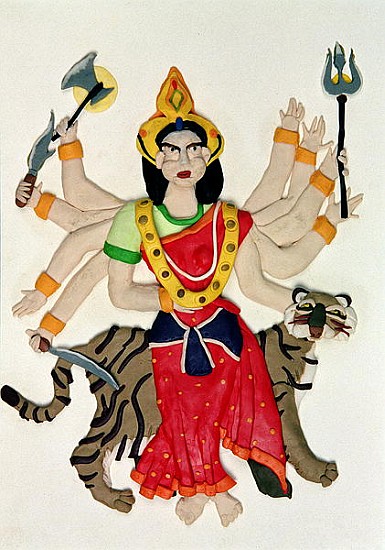Durga (oil and clay on paper)  à Jung Sook  Nam