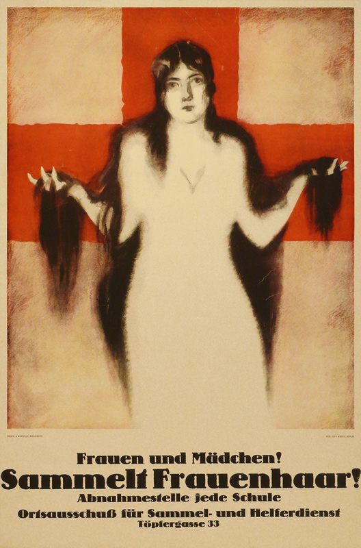 German poster encouraging women to donate their hair to the war effort à Jupp Wiertz