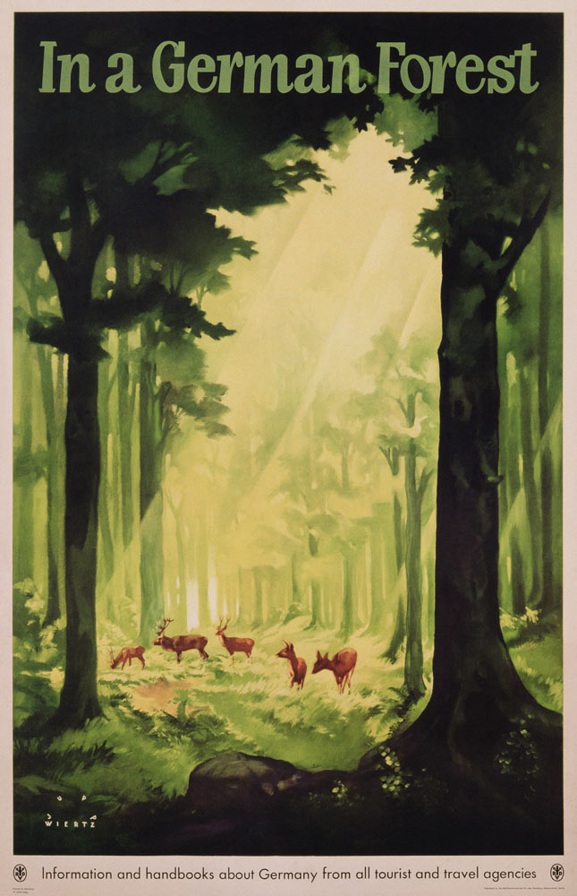 'In a German Forest', poster advertising tourism in Germany à Jupp Wiertz