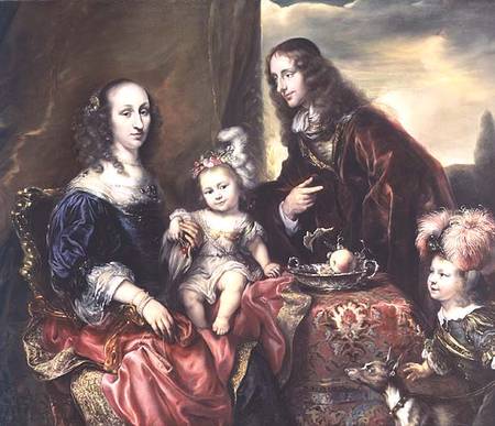 Portrait of a family (said to be that of Colonel John Hutchinson (1615-64) à Jurgen Ovens