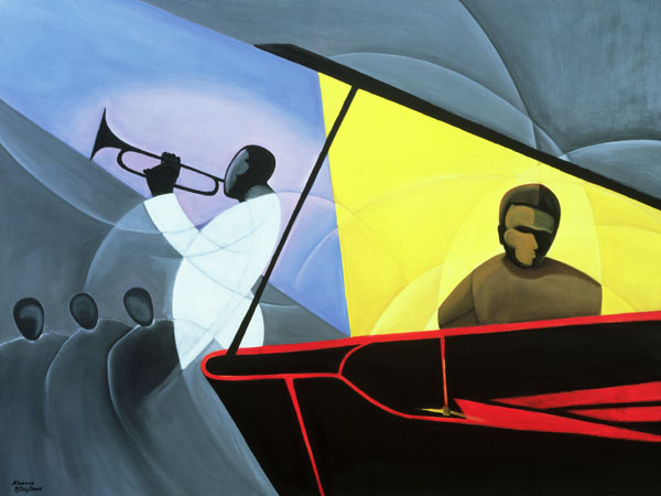 Hot and Cool Jazz, 2004 (oil & acrylic on canvas)  à Kaaria  Mucherera
