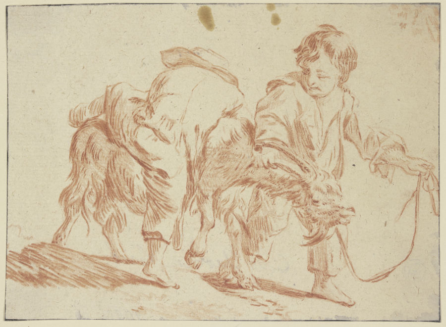 Zwei Knaben mit einem Ziegenbock à Karel Dujardin