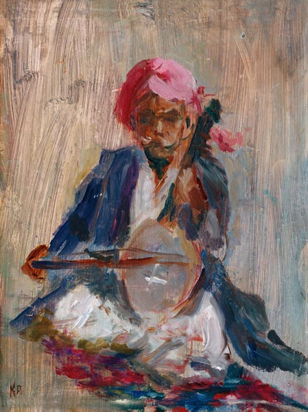The Sitar Player, 2001 (oil on canvas)  à Karen  Armitage