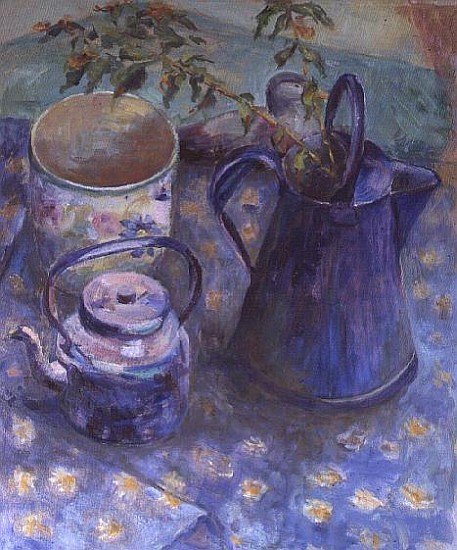 Blue Jug and Teapot  à Karen  Armitage