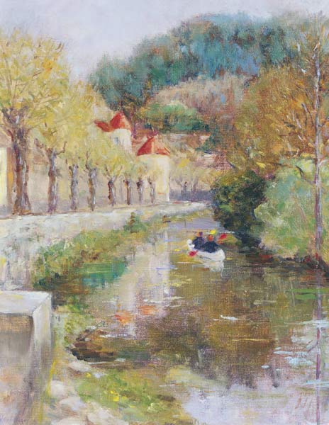 Canal at Noyers, Burgundy, 2002 (oil on canvas)  à Karen  Armitage