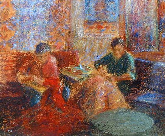 Carpet Factory in Morocco, 2000 (pastel on paper)  à Karen  Armitage