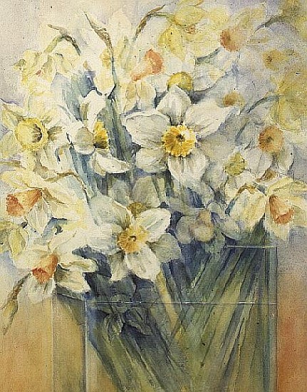 Mixed Daffodils in a Tank, 1989  à Karen  Armitage