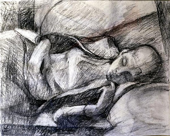 The ''Gamine'' Sleeping (pencil on paper)  à Karen  Armitage