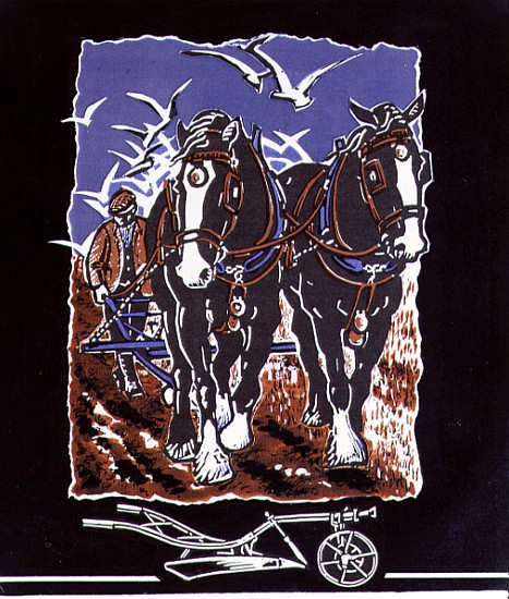 The Plough, 1997 (linocut and w/c on paper)  à Karen  Cater