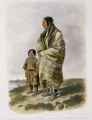 Dacota Woman and Assiniboin Girl, plate 9 from volume 2 of `Travels in the Interior of North America à Karl Bodmer