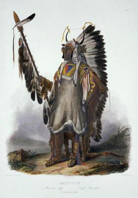 Mato-Tope, a Mandan Chief, plate 13 from Volume 2 of 'Travels in the Interior of North America', eng