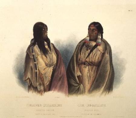 Woman of the Snake-Tribe and Woman of the Cree-Tribe, plate 33 from volume 2 of `Travels in the Inte à Karl Bodmer