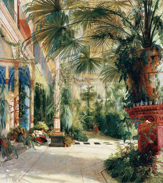 The Interior of the Palm House à Carl Eduard Ferdinand Blechen